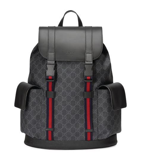 gucci backpack black mens|Gucci print backpack for men.